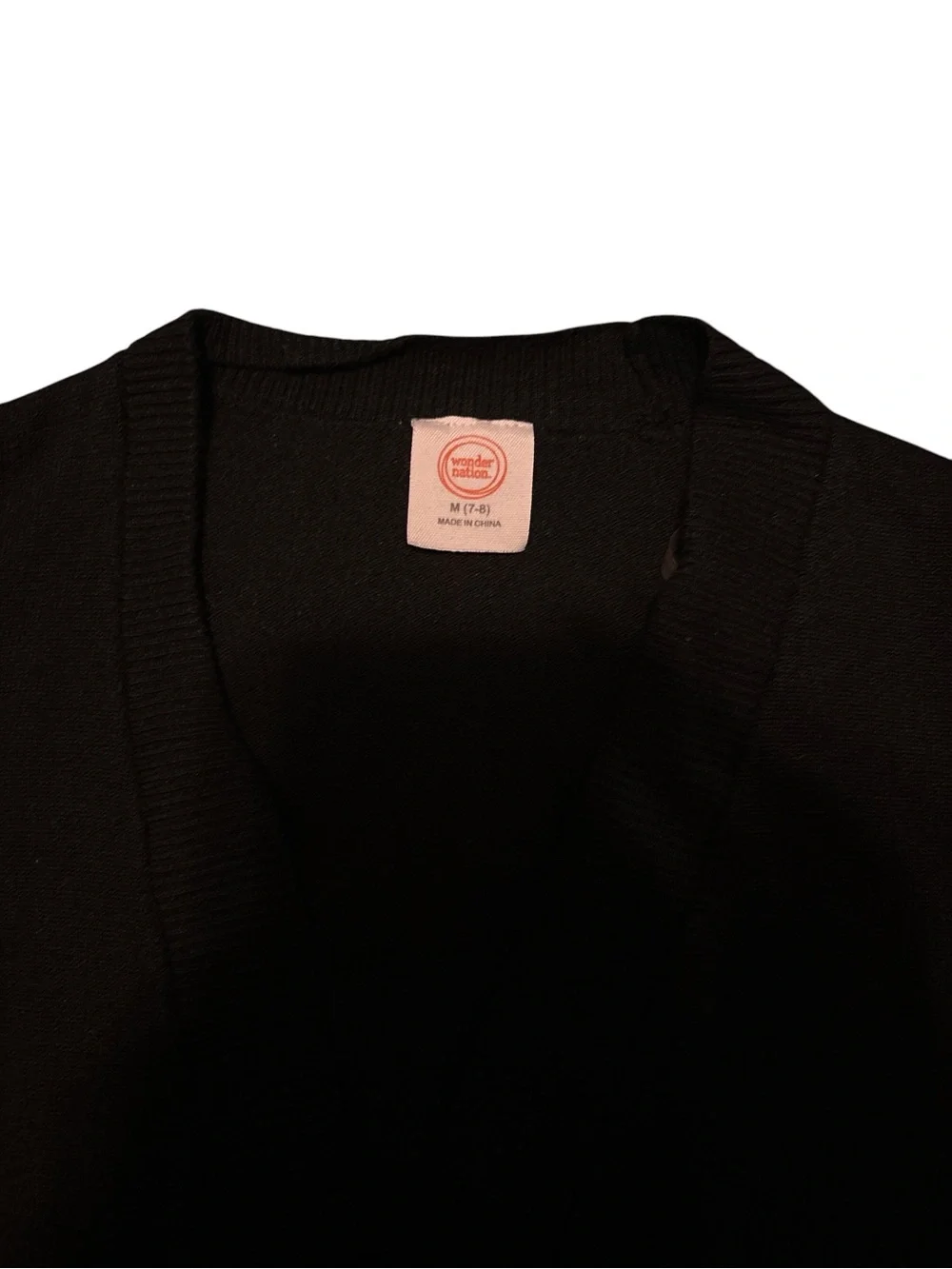 Girls Black Open-Front Cardigan Sweater